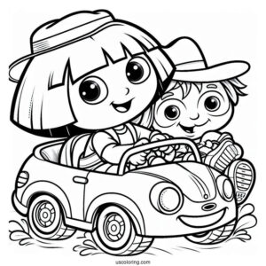 Tico, Boots And Dora Driving In a Car