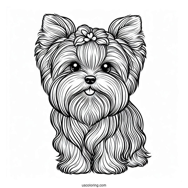 Yorkshire Terrier Coloring Page For Kids