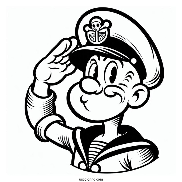 Popeye Coloring Page Inside Helm