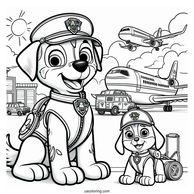 Ryder And Pooch Friends At The Airport