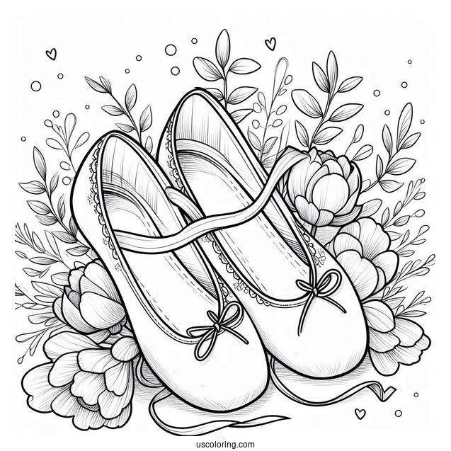 Girl_s Ballet Flats To Color For Preschoolers