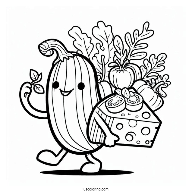 Ratatouille Coloring Page Carrying A Slice Of Cheese