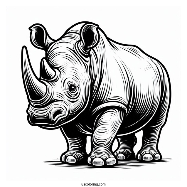 Black Rhino Coloring Page