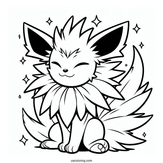 Jolteon Coloring Page Pokemon Poster