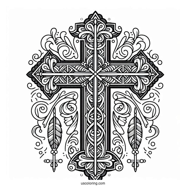 Easy Cross Coloring Sheet For Kids