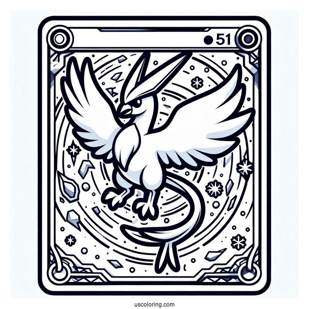 Articuno Freeze Dry Pokemon Card Coloring Page