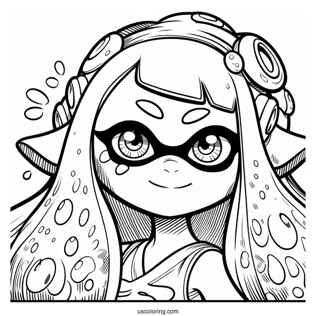 Easy Splatoon Coloring Page Of Callie For Kids