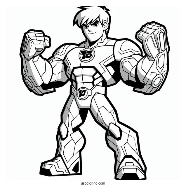 Ben 10 Coloring Page Of Simple Gax Outline