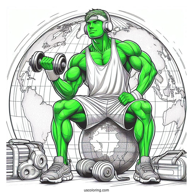 Detailed Hulk With World In Background