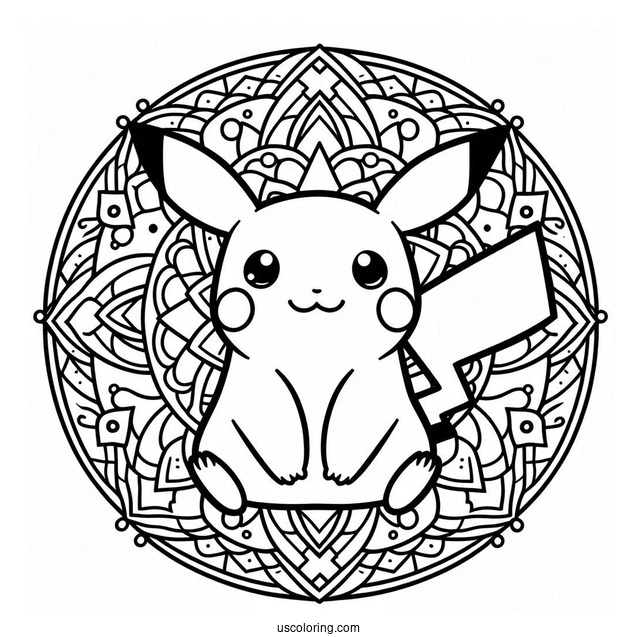 Simple Pikachu In The Middle Of Mandala