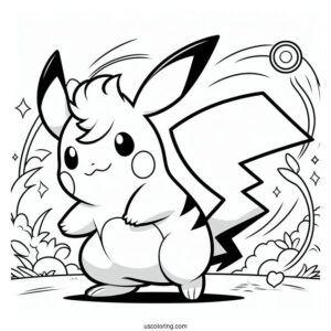 Alolan Raichu Coloring Page Using Tail To Attack
