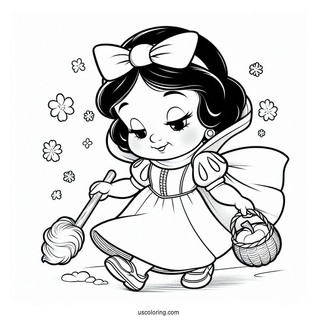 Snow White Coloring Pages Of Sneezy Dwarf For Kids
