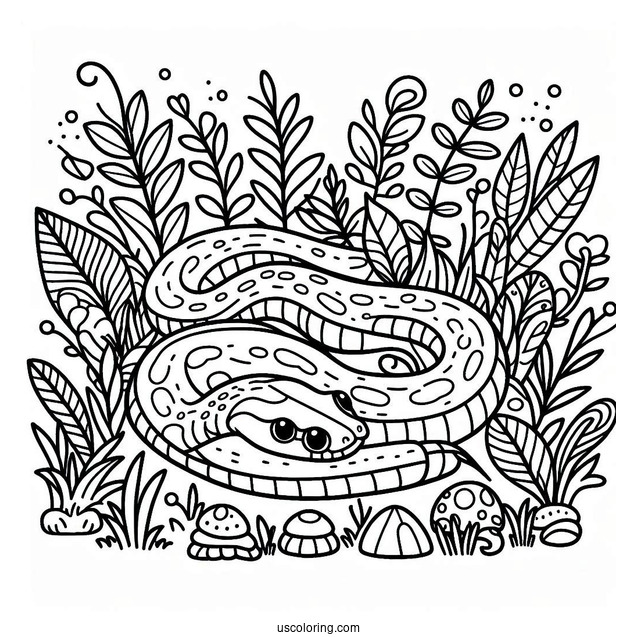 Snake Slithering Through Jungle Floor