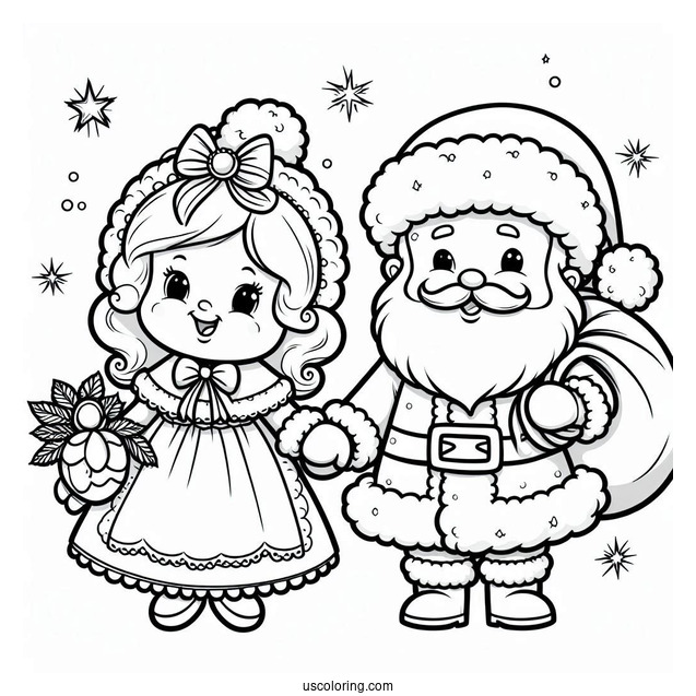 Mrs Claus And Mr Claus Coloring Sheet