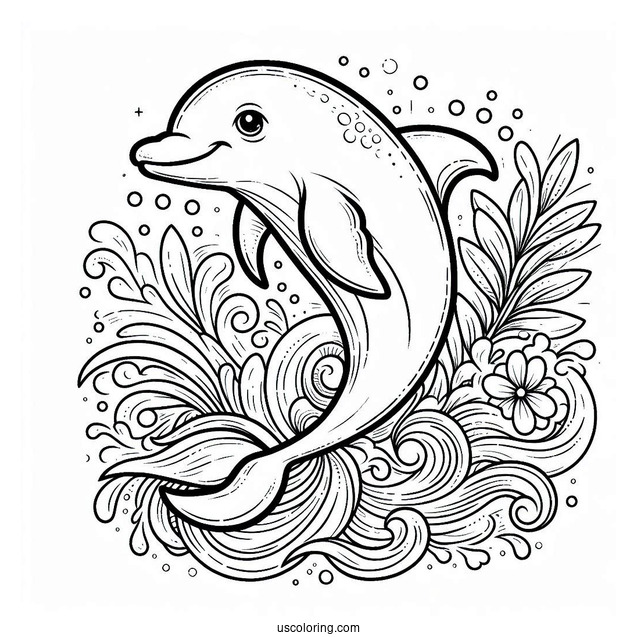 Breaker The Dolphin From The Little Mermaid Coloring Sheet