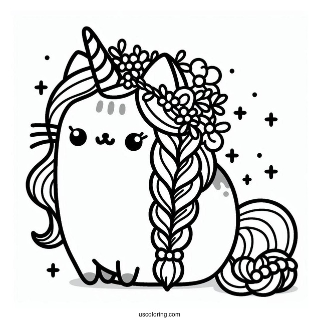 Cute Pusheen Unicorn With Braided Hair