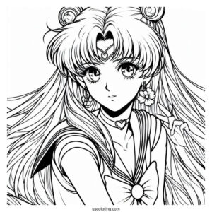 Sailor Mars Rei Hino Coloring Sheet