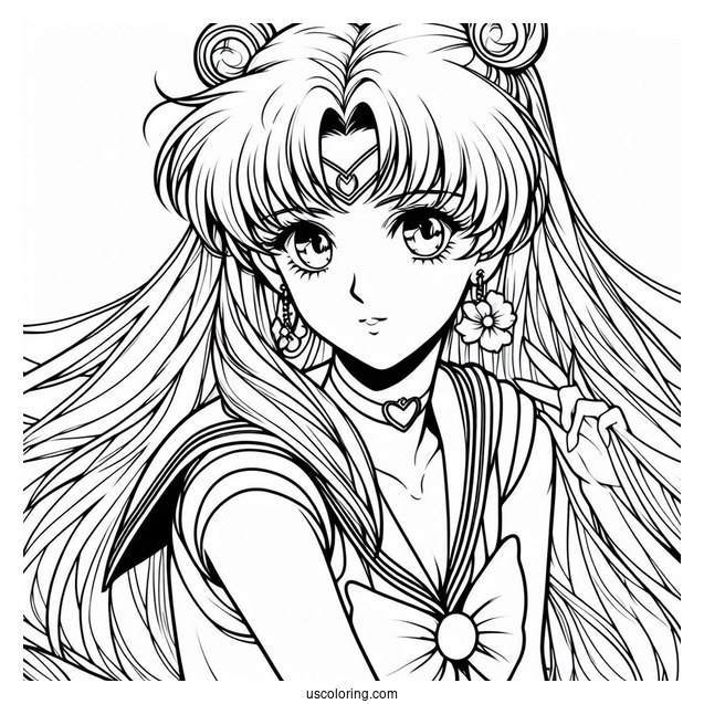 Sailor Mars Rei Hino Coloring Sheet