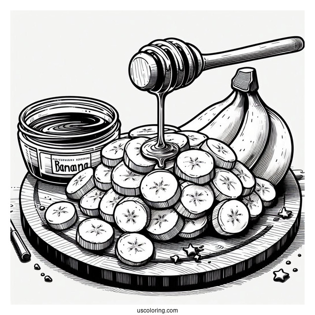 Chopped Banana With Maple Syrup To Color