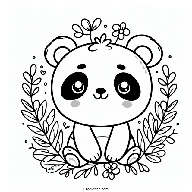 Simple Outline Of Panda To Color For Toddlers
