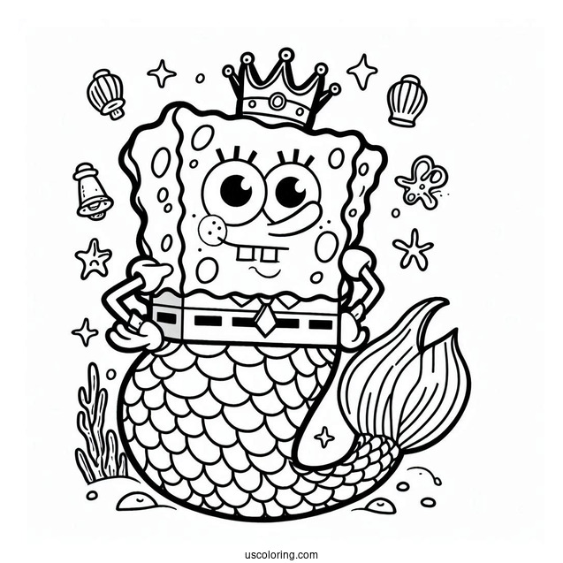 Mermaid Man And Barnacle Boy SpongeBob Coloring Page For Kids