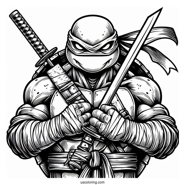Detailed Ninja Turtles Coloring Page