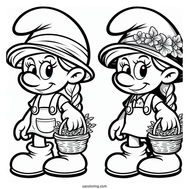 Cute Farmer Smurf Coloring Page