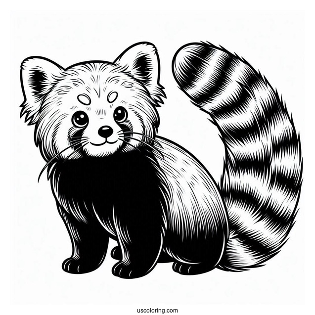 Red Panda With Tailed Wrapper Around
