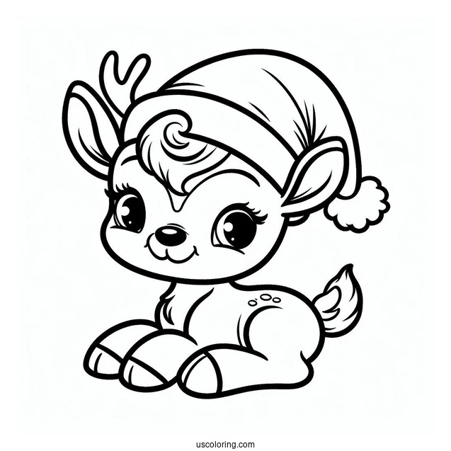 Baby Rudolph Coloring Page