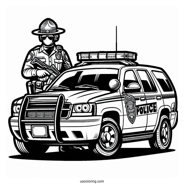 Coloring Page Of State Trooper