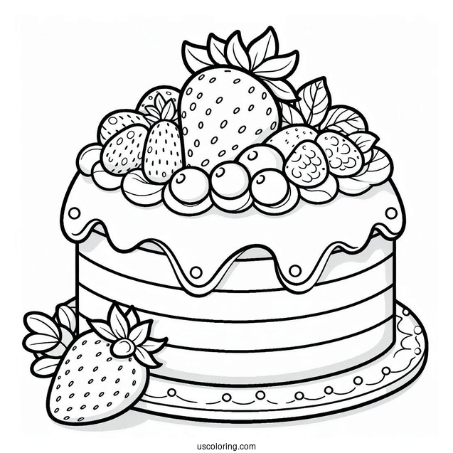 Coloring Sheet Of Strawberry Shortcake Slice