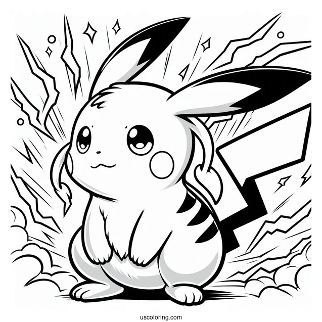 Raichu Coloring Page GX Thunderbolt Pokemon Card
