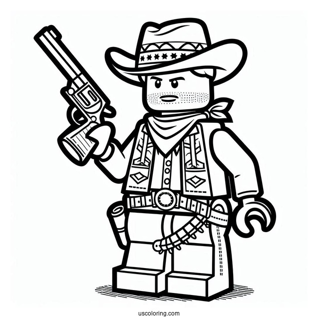 Lego Cowboy Coloring Page