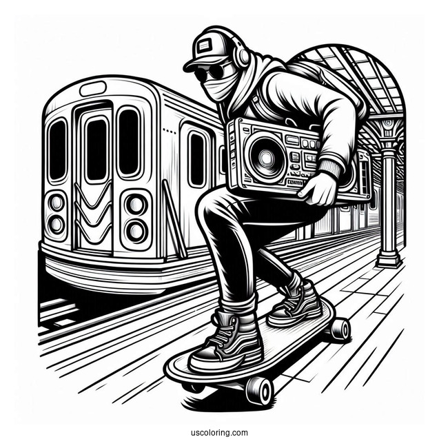 Subway Surfers Coloring Page Fresh Carrying A Stereo