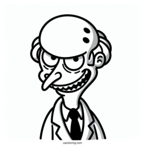 Simpsons Coloring Pages Of Evil Mr Burns For Kids