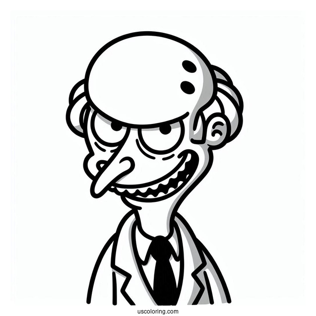 Simpsons Coloring Pages Of Evil Mr Burns For Kids