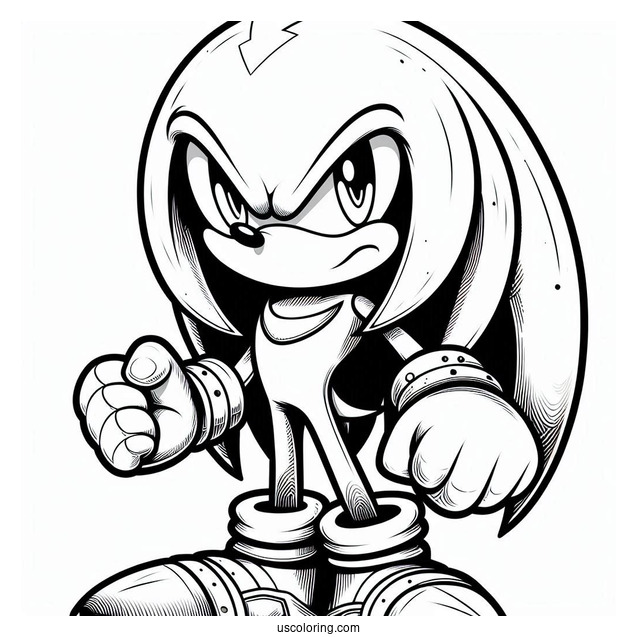 Knuckles From Sonic Coloring Sheet