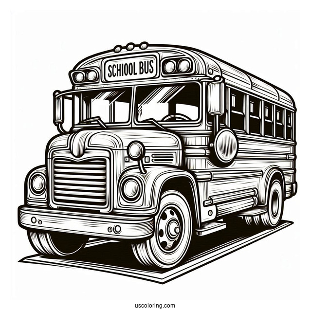 Traditional School Bus Coloring Sheet