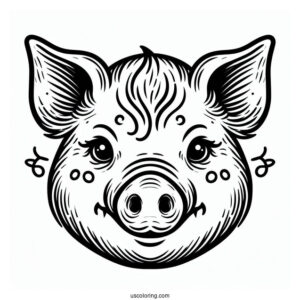 Easy Outline Of a Pigs Face