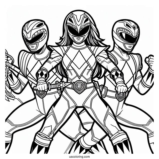 Mighty Morphin Power Rangers Coloring In For Kids