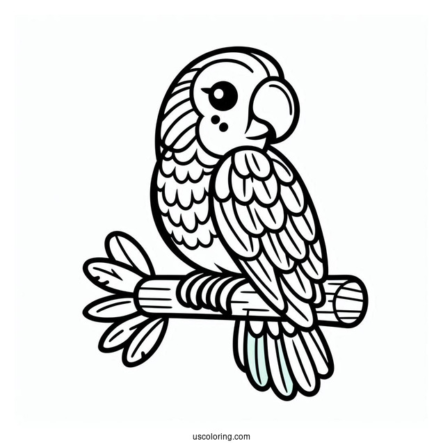 Kids Coloring Page Of a Parrot