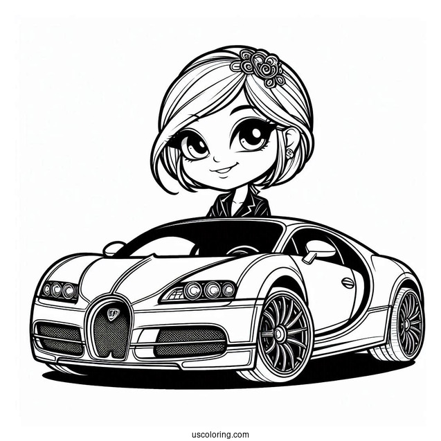 Easy Bugatti Coloring Page Centodieci Outline For Kids
