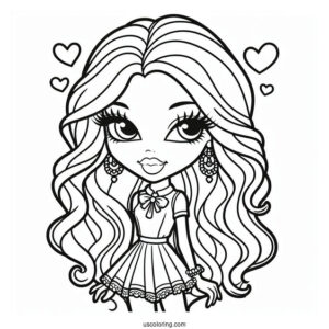 Simple Outline Of Bratz Sasha Coloring In