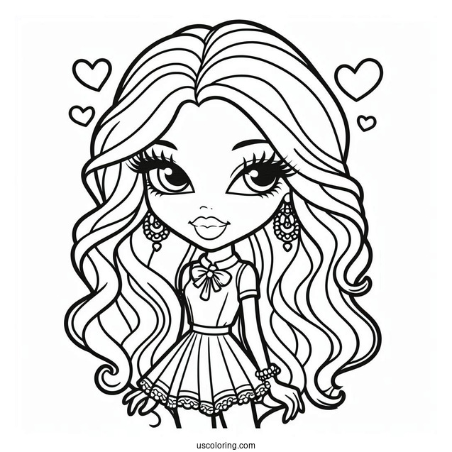 Simple Outline Of Bratz Sasha Coloring In