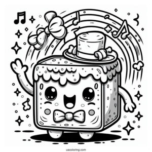 Kawaii Wubbox Waving My Singing Monsters Coloring Page