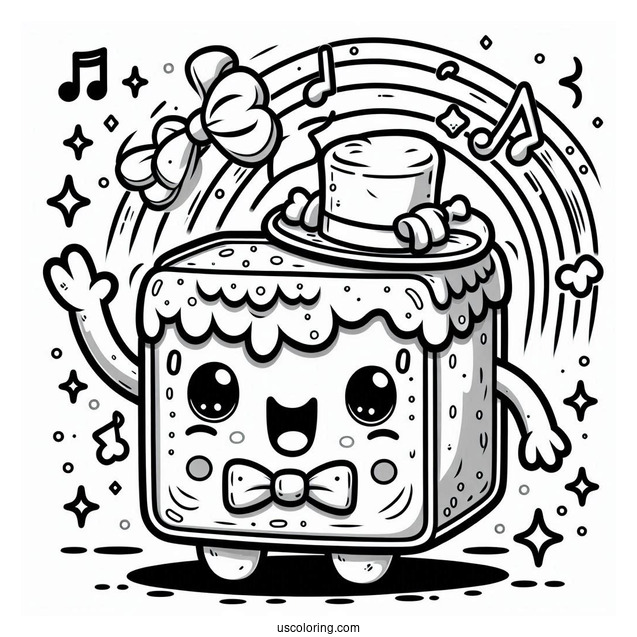 Kawaii Wubbox Waving My Singing Monsters Coloring Page