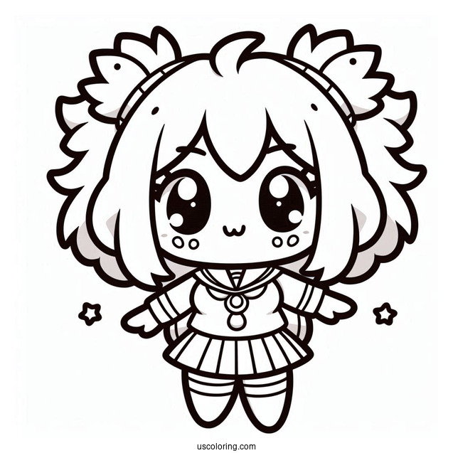 Kawaii Deku Coloring Page For Kids