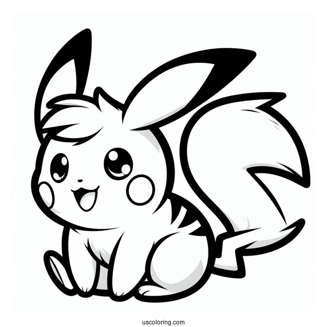 Easy Alolan Raichu Coloring Page For Preschoolers