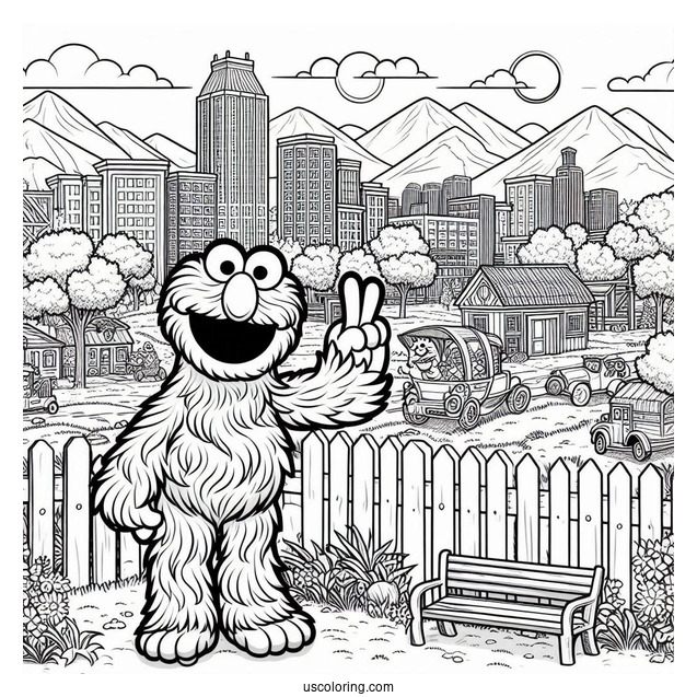 Realistic Sesame Street Coloring Page