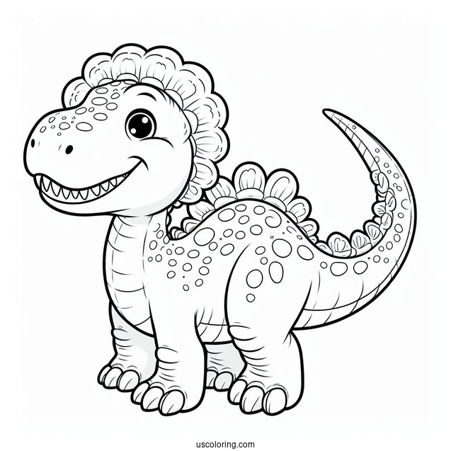Smiling Camarasaurus Coloring Page For Kids